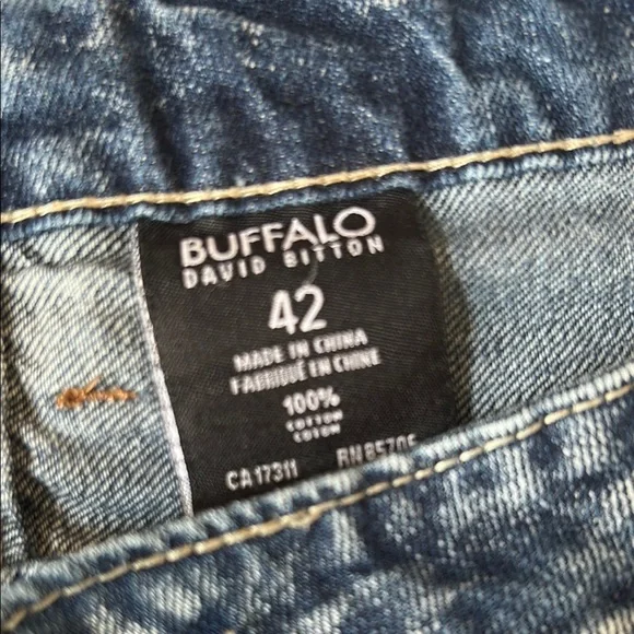 Buffalo David Bitton Relaxed Acid Washed Blue Jeans - Picture 4 of 15